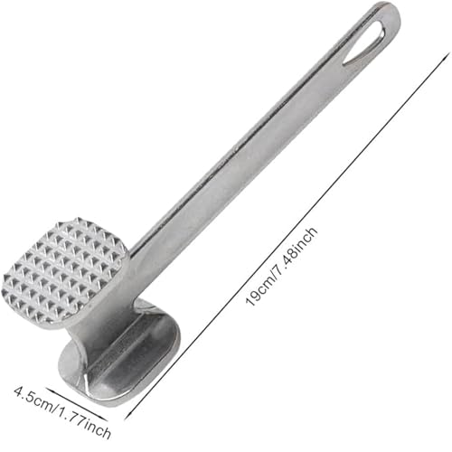 Aluminium Alloy Meat Tenderiser Mallet - Double-Sided Heavy Duty Tool for Tenderising Steak, Chicken, Poultry, and Beef - Ideal for Cooking Enthusiasts - Image 2