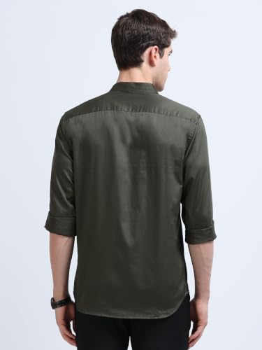Image of Miraan Men's Satin Long Sleeve Casual Shirt (GASATIN)