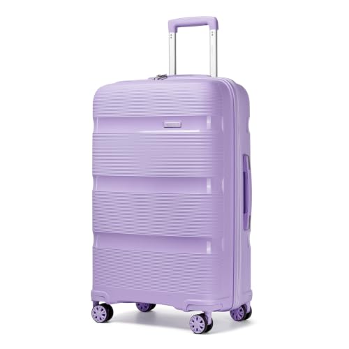 Image of Kono 28 Inch Hard Shell PP Luggage, 4 Spinner Wheels Suitcase, Purple