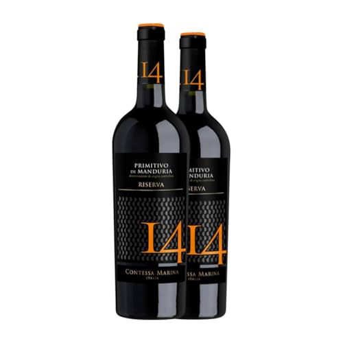 Contessa Marina 14 Primitivo Primitivo di Manduria Reserva 75 cl Vino tinto (Caja de 2 Botellas de 75 cl)
