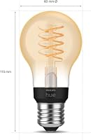 Philips Hue White E27 Filament Lampe (550 lm), dimmbare LED Lampe für das Hue Lichtsystem mit warmweißem Licht, smarte Lichtsteuerung über Sprache und App, 1er Pack – Ansicht 2