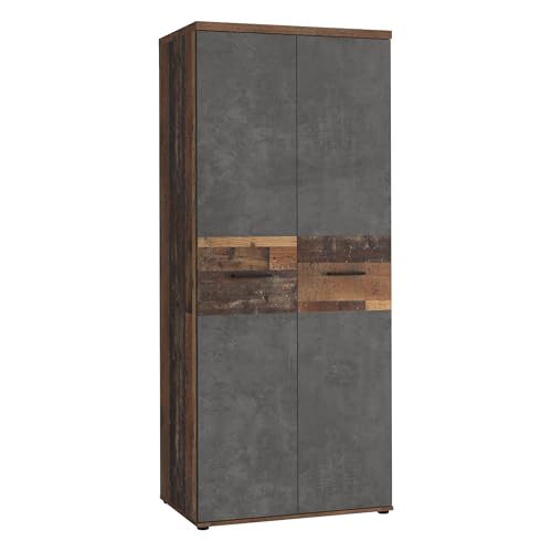 Forte Winnie Kleiderschrank 80, rustikaler Drehtürenschrank,...