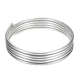 QUARKZMAN Industriell 304 Edelstahl Rohrspule 12.7mm OD, 4.8m Lange Edelstahlrohr Spule 1mm Dicke, Flexible Edelstahlrohrspulen Rund Edelstahlspule für Rohrleitungen Modellbau, Silber