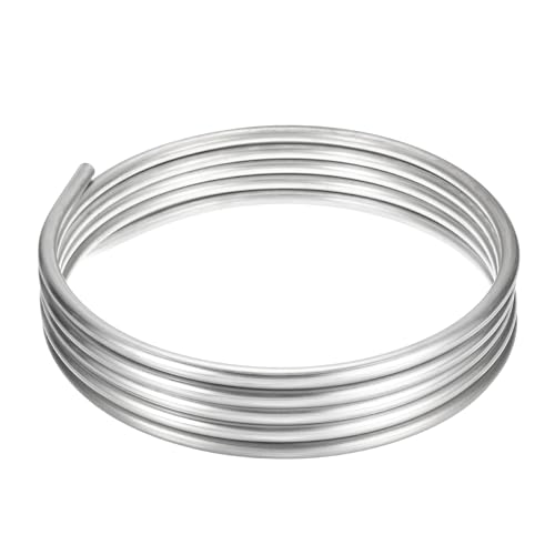 QUARKZMAN Industriell 304 Edelstahl Rohrspule 12.7mm OD, 4.8m Lange Edelstahlrohr Spule 1mm Dicke, Flexible Edelstahlrohrspulen Rund Edelstahlspule für Rohrleitungen Modellbau, Silber