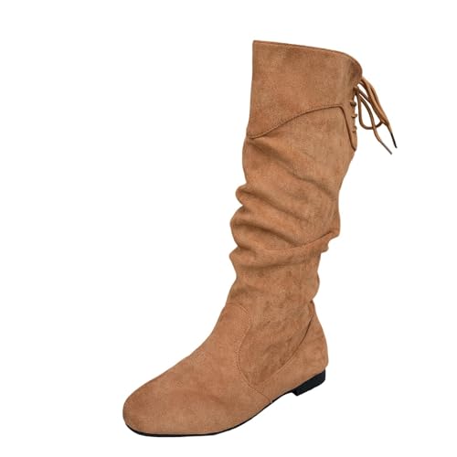 Bottes mi-mollet pour femme marron idéales pour vos promenades décontractées en ville