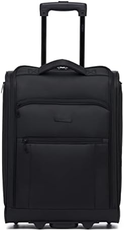 Flight Knight 55x40x20cm Ryanair Maximum Size Carry On Priority Hand Luggage Case Approved & Tested - 2 Wheels - Ultra Lightweight Durable Soft Case Textile Cabin Suitcase