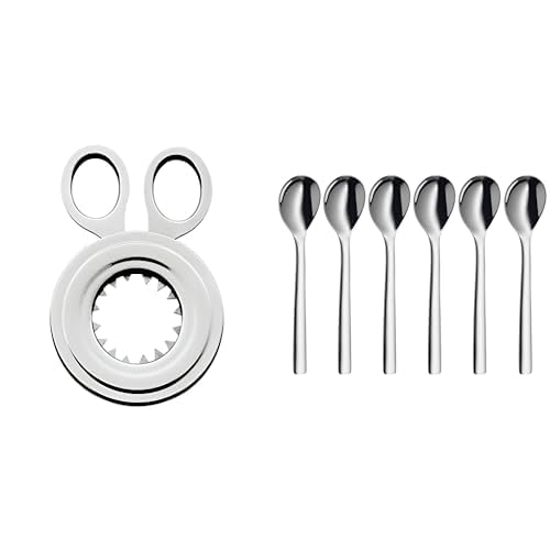 WMF Eierlöffel-Set 6-teilig Eierlöffel Nuova Cromargan Edelstahl rostfrei poliert & Eierköpfer Gourmet Cromargan Edelstahl rostfrei