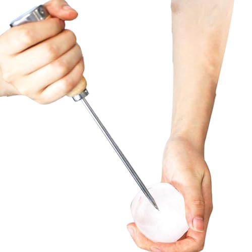Cincel de hielo para congelador, piolet para romper, pioleta de una sola horquilla de acero inoxidable | Herramienta integrada para cubitos de hielo grandes y pequeños congeladores de escombros de