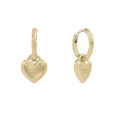 Radley Womens Gold Plated Padlock Heart Charm Hoop Earrings RYJ1444S