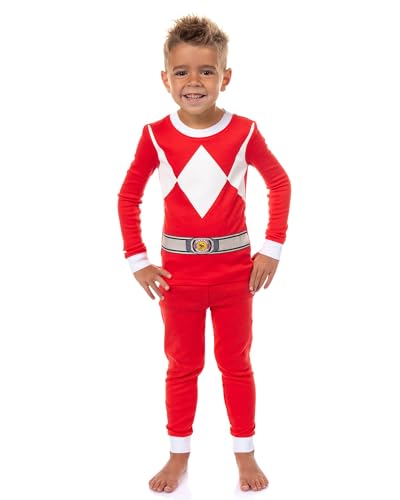 Power Rangers Toddler Boys Red Ranger Character Costume Sleep Pajama Set (5T)