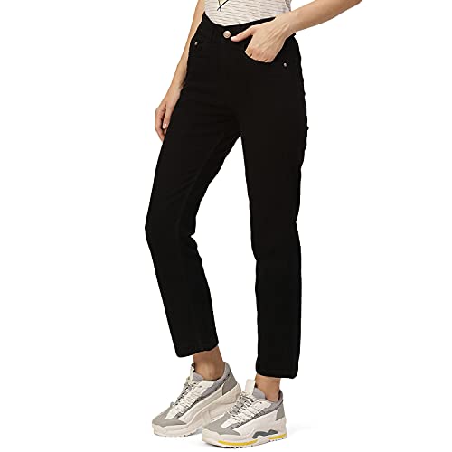 Image of PARIS HAMILTON Womens /Girls High Waist Straight fit Stretchable Denim Jeans Relaxed Fit