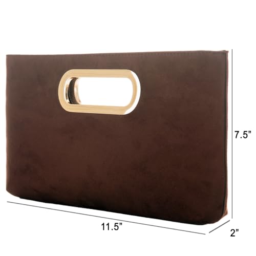 Image of Top Handle Faux Suede Clutch