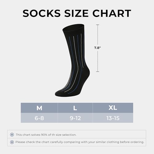 Image of BAMBOO COOL Men's Crew Socks Bamboo Viscose Breathable Rib Dress Socks For Men, Casual Lightweight Comfort 6 Pack