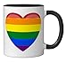 Rainbow Heart Ceramic Mug, Black/White
