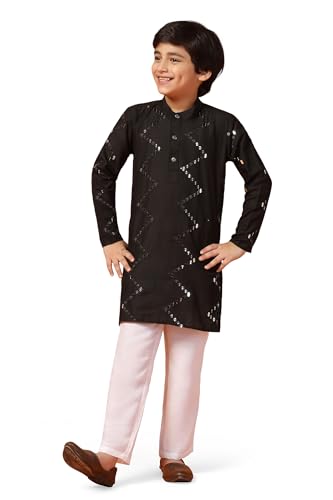 Image of Fashion Dream Boys Cotton Blend Geometric Kurta Payjama Set| Ethnic Set