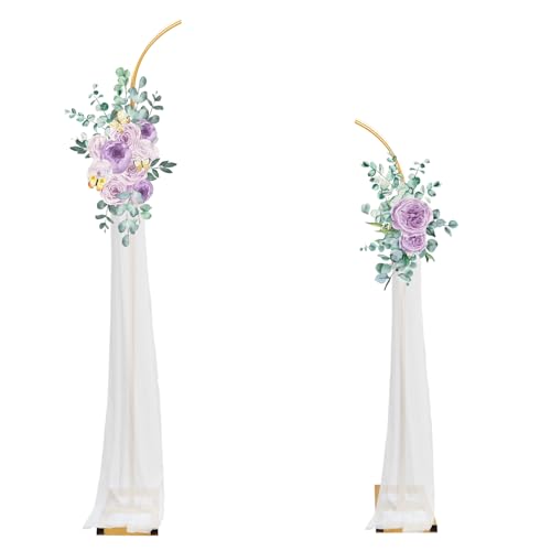 Fikowo Wedding Arches Metal Arch Backdrop Stand Set of 2 Gold Curved...