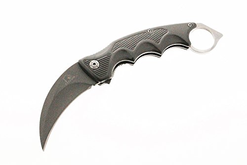 Full Metal CSGO Karambit Claw Folding Pocket Knife. for Gift, Collection, EDC (Gray)