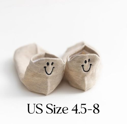 Cute Socks 10 Pairs No Show Socks Set Emoji Embroidered Multicolor for Sneakers Arch Extend No Slip Japanese Style2