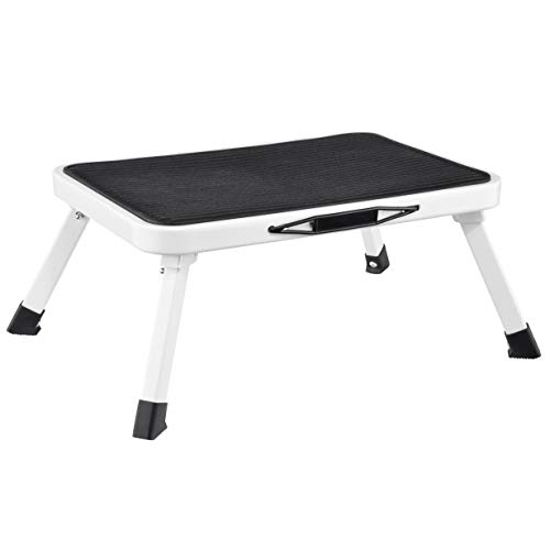 Wohnwagen Trittstufe klappbar - Tritt belastbar bis 150 kg - Camping Klapptritt mit Rutschfester Oberfläche