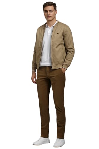 Image of Louis Philippe Men's Mid Rise Slim Casual Pants