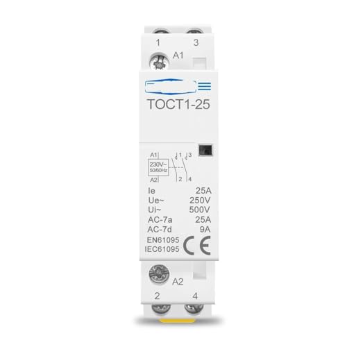 Contacteur modulaire 25A TOCT1 pour rail DIN 2NO domotique