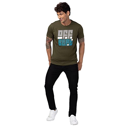 Image of Spykar Round Neck Half Sleeves Cotton Blend Slim Fit T-Shirt for Men
