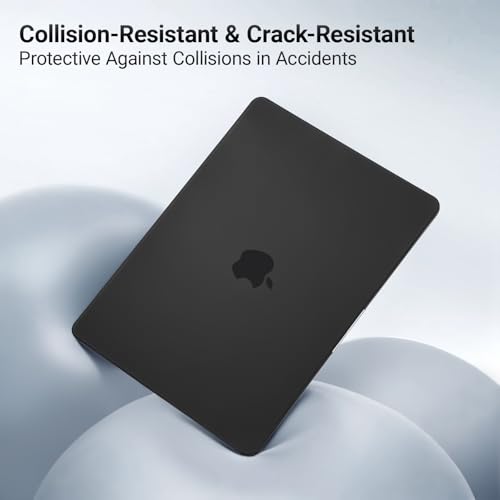Image of MOSISO Compatible with MacBook Air 15 inch Case M4 M3 M2 2025 2024 2023 Release A3241 A3114 A2941 with Touch ID, Plastic Hard Shell Case&Keyboard Cover&Screen Protector&Storage Bag, Black