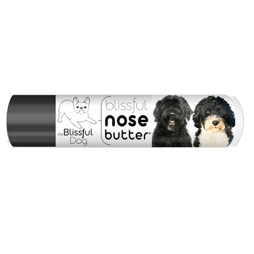 Image of The Blissful Dog Portuguese Water Dog Nose Butter for Dry, Cracked Skin, Lick-Safe Dog Nose Balm with Moisturizing Shea Butter, Almond, Olive, and Essential Oils, Pet Supplies, Uncented, 0.15 oz.