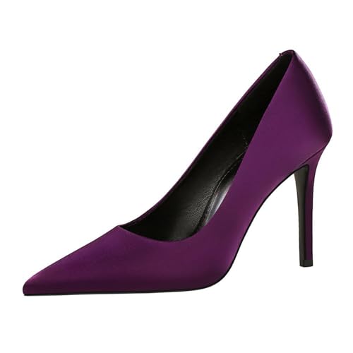 Mujer Zapatos de Tacón 10 CM Morado Sexy Stilettos con Punta Aguda para la Noche Elegantes-Numeric_38 Mujer Zapatos de Tacón 10 CM Morado Sexy Stilettos con Punta Aguda para la Noche Elegantes-Numeric_38