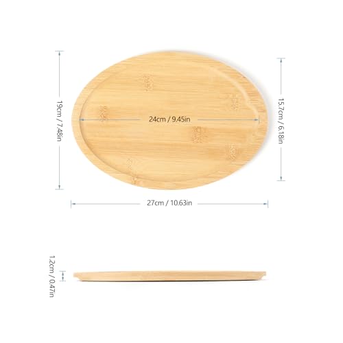 Set de 4 tablas de cortar ovaladas de bambú miniatura 2