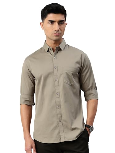 Image of Majestic Man Men's Cotton Slim Fit Solid Casual Shirt