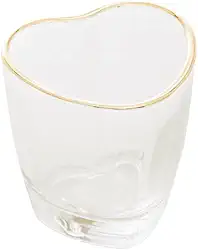 Copo de Shot de Vidro Coração com Borda Dourada 50ml - Lyor