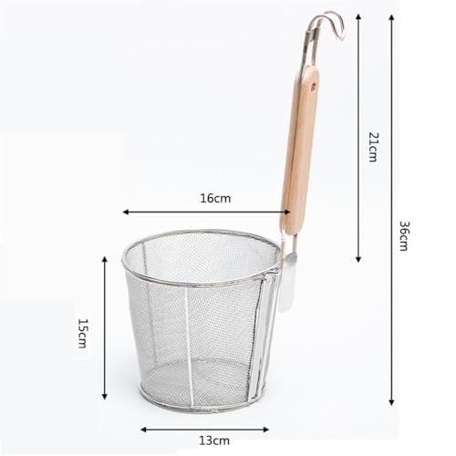 Cestini per friggere per patatine fritte, colini per alimenti, cestello per friggere, in acciaio inox, paletta per friggitrice in rete per friggitrice, setaccio per cucina, cestino più croccante
