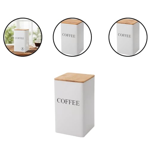 Contenedor metálico sellado para té y café con tapa de madera miniatura 4