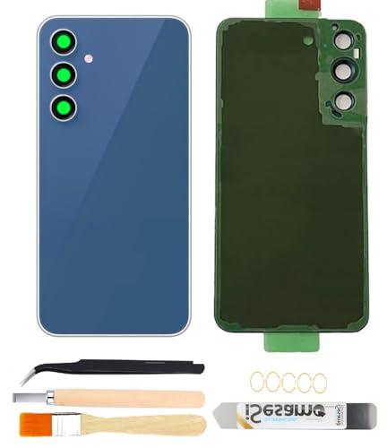 Image of Galaxy S23 FE Rear Back Cover Replacement with Pre-Installed Camera Lens+Tools+Pre-Adhesive for Samsung Galaxy S23 FE SM-S711U S711W All Carriers (Blue) (Blue)