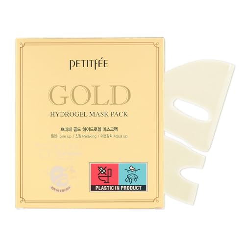 Petitfee Gold Hydrogel Mask Pack 5ea - 24k Gold Face Mask for Moi...