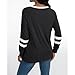 Womens Long Sleeve Shirts Casual Color Block Crewneck Tops Fall Fashion Basic Tee Clothes Black