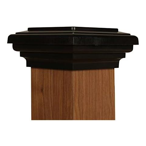 4x4 Post Cap Black (3.5") (Case of 12) | Island Newel Flat Classic Top for Fences, Decks, Mailboxes & Pool Railings by Atlanta Post Caps Cover