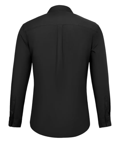 Men's Dress Shirt Slim Fit Long Sleeve Solid Button Down Shirts for Men Business Wedding3