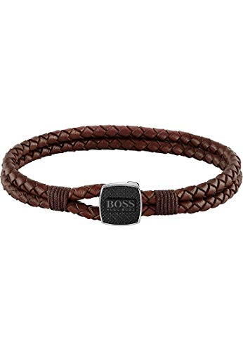 BOSS Herren-Herrenarmband Seal Edelstahl/Leder M Braun 32012843