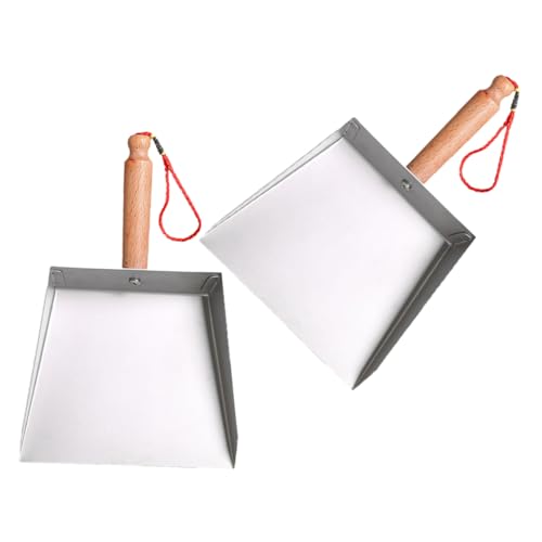 BESTYASH 2 Recogedores De Basura De Metal Pequeños De Acero Inoxidable Plateado
