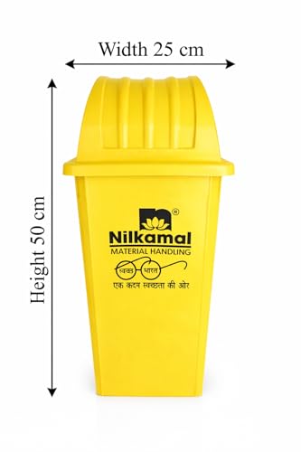 Image of Nilkamal Plastic Dustbin with Dome lid 60 LTR (Yellow)