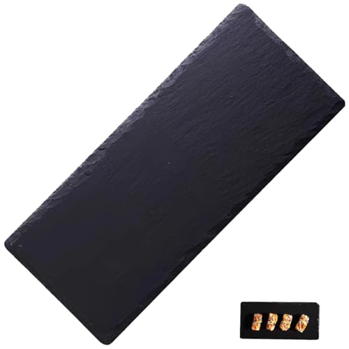 Plato rectangular para sushi y postre 30 cm negro miniatura 1