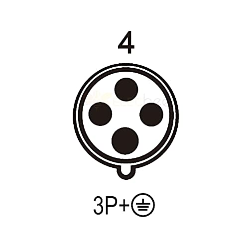 Connecteur industriel 4 broches 63A 400V IP44 mâle triphasé 3P+T