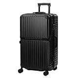 [レジェンドウォーカー] LW トップオープンスーツケース フレームタイプ トランクタイプ 静音 キャスターストッパー付き TSAロック(Lサイズ/89L/6.2kg/ブラック) フロントオープン スーツケース キャリーケース 5210-70-BK