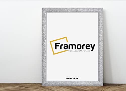 FRAMOREY Glitter Sparkle Stardust Picture Frame, 12x8 Inch (DIN A4) Size Silver Photo Frames, Wall Hanging Frames, Photo Print Frames, Home Décor Frames