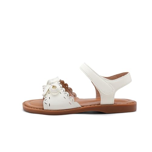 YraFifee Girls' Flat Sandals, Mint Green, Floral Pearl Detail, Soft Rubber Sole, Elastic Slingback, Open Toe, Toddler/Little Kid/ Big Kid (White-12, Toddler, Women, 5, Numeric, US Footwear Size System, Medium, 868, 868) by YraFifee - Used condition - Image 2