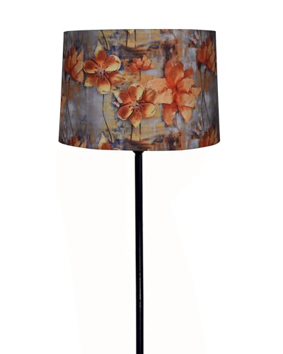 Image of Homesake Modern Floor Lamp for Living Room Traditional Farmhouse Boho Floor Lamp Mid-Century Pole Lamp with Linen Lamp Shade Stand Corner Lamp for Living Room Bedroom Office Vine and