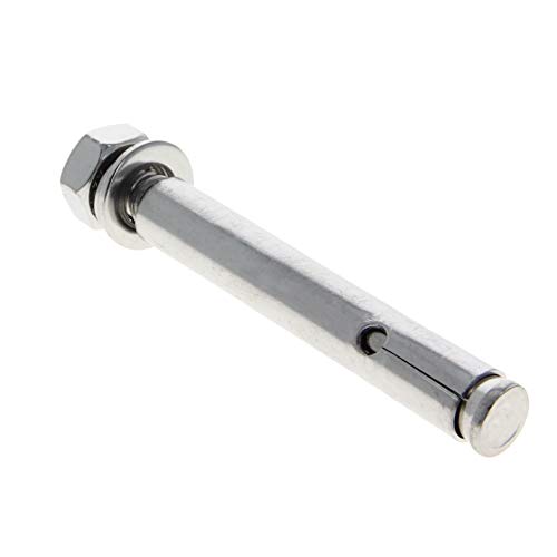 MroMax M10x100mm 304 Stainless Steel Expansion Bolts Hex Nuts Sleeve Anchor Fastener for Fence Home Installation Air Conditioning 1pcs