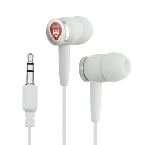 GRAPHICS & MORE Bob Ross Head Novelty in-Ear Earbud Headphones - White